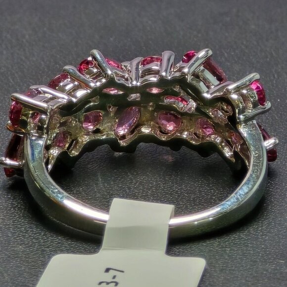 2.35ct Mixed Shape Blush Garnet Rhodium Over 925 Silver Ring Size 7 - Picture 4 of 5